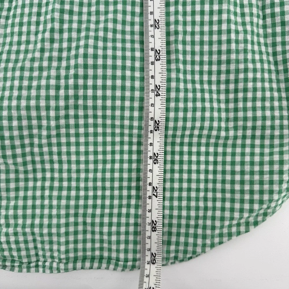 Polo Ralph Lauren Men 100% Cotton Long Sleeve Shirt Size L Gingham‎ Green Preppy